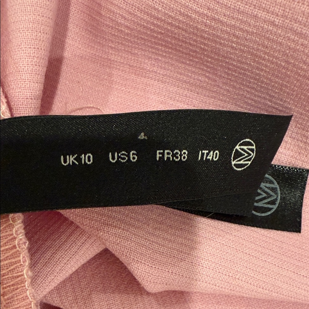 Mother of Pearl Pink Wool Tie-Neck Blouse – Size US 6 – Made in Portugal NEW - Picture 11 of 13